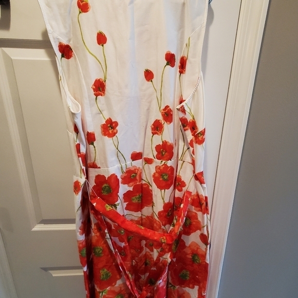 Lane Bryant sz 28. Floral print sleeveless button down A line midi DRESS NWOT - Picture 8 of 8